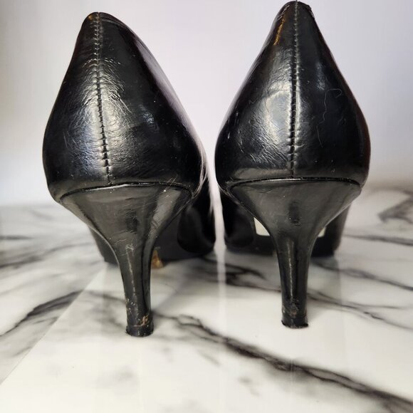 LE CHATEAU WOMENS SIZE 8 BLACK HIGH HEEL SHOES POINTY TOE - Picture 3 of 10